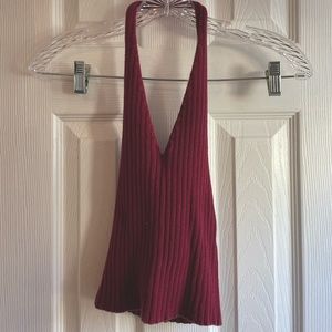 Forever 21 Knit Maroon Halter Crop Top. Good Condition.